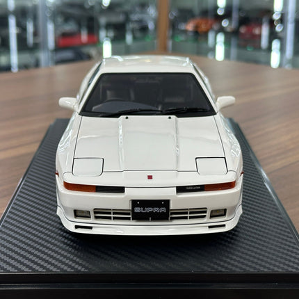 Ignition Model 1:18 Toyota Supra 3.0 GT LIMITED MA70 White Resin - studio product photo of the scale model