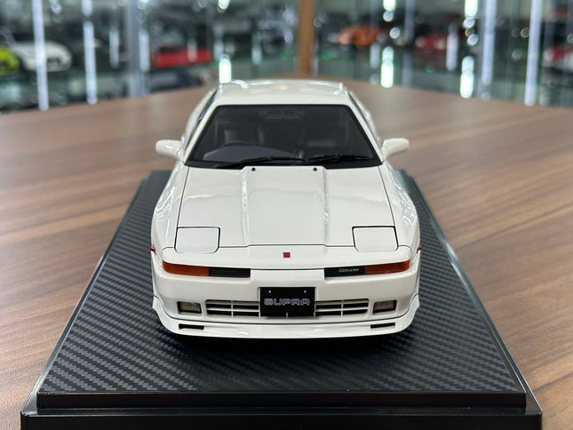 Ignition Model 1:18 Toyota Supra 3.0 GT LIMITED MA70 White Resin - studio product photo of the scale model