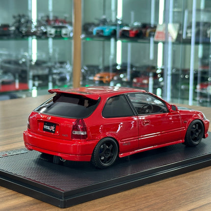 Ignition Model 1:18 Honda Civic EK9 Type R Resin Model Red - detailed die-cast style model