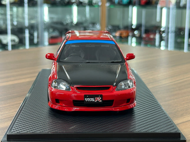 Ignition Model 1:18 Honda Civic EK9 Type R Resin Model Red - studio product photo of the scale model