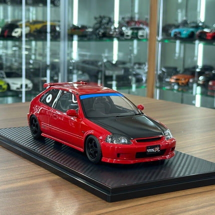 Ignition Model 1:18 Honda Civic EK9 Type R Resin Model Red - detailed collector display model