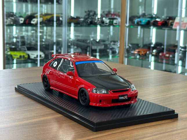 Ignition Model 1:18 Honda Civic EK9 Type R Resin Model Red - detailed collector display model