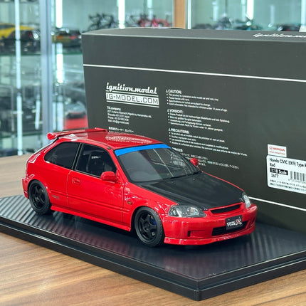 Ignition Model 1:18 Honda Civic EK9 Type R Resin Model Red - hand-finished display model