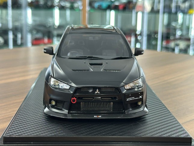 Ignition Model 1:18 Resin Mitsubishi Lancer Evolution X CZ4A Matte Black - studio product photo of the scale model