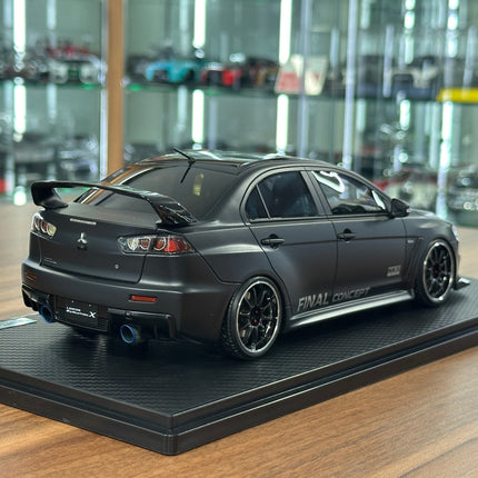 Ignition Model 1:18 Resin Mitsubishi Lancer Evolution X CZ4A Matte Black - collectible scale model car