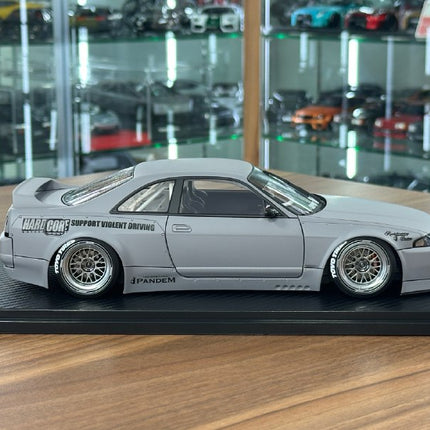 Ignition Model Nissan Skyline GT-R BCNR33 Pandem 1:18 Resin Matte Gray - collectible scale model car