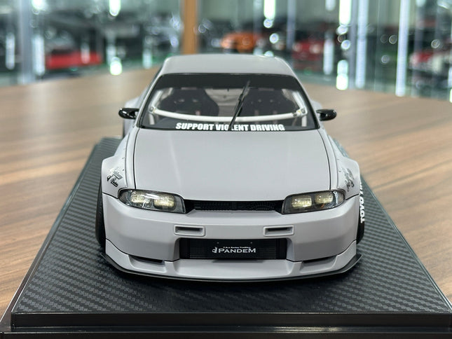 Ignition Model Nissan Skyline GT-R BCNR33 Pandem 1:18 Resin Matte Gray - studio product photo of the scale model