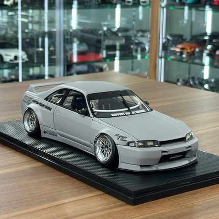 Ignition Model Nissan Skyline GT-R BCNR33 Pandem 1:18 Resin Matte Gray - detailed collector display model