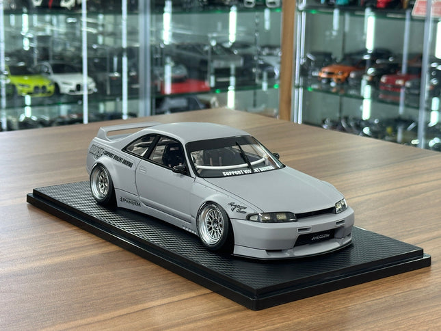 Ignition Model Nissan Skyline GT-R BCNR33 Pandem 1:18 Resin Matte Gray - detailed collector display model