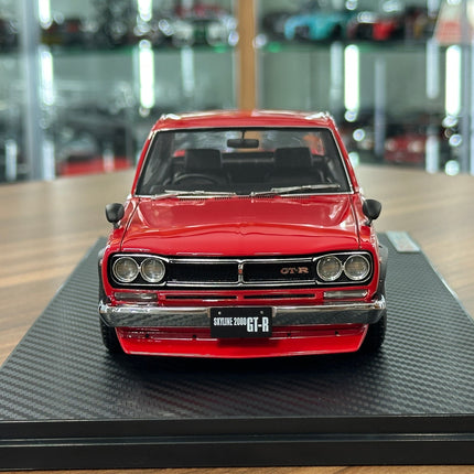 Ignition Model Nissan Skyline 2000 GT-R KPGC10 1:18 Resin Red - studio product photo of the scale model