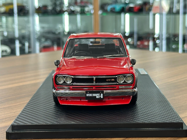 Ignition Model Nissan Skyline 2000 GT-R KPGC10 1:18 Resin Red - studio product photo of the scale model