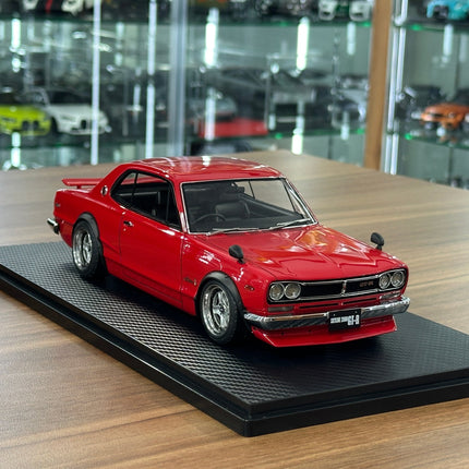 Ignition Model Nissan Skyline 2000 GT-R KPGC10 1:18 Resin Red - detailed collector display model