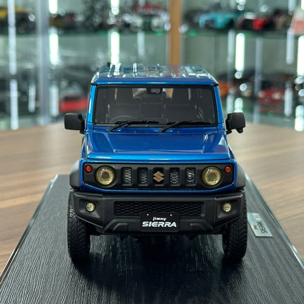 Ignition Model Suzuki Jimny Sierra JC JB74W 1:18 Resin Model Brisk Blue Metallic - studio product photo of the scale model