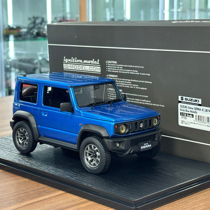 Ignition Model Suzuki Jimny Sierra JC JB74W 1:18 Resin Model Brisk Blue Metallic - hand-finished display model