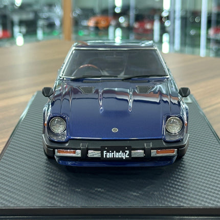 Ignition Model 1:18 Nissan Fairlady Z S130 Blue Metallic Resin Model - studio product photo of the scale model