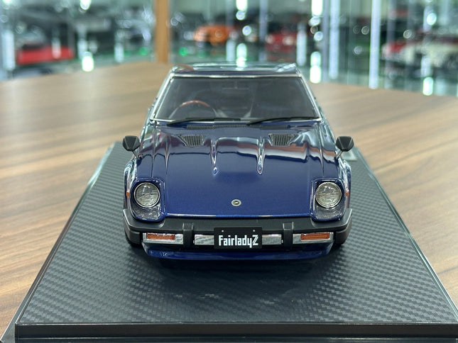 Ignition Model 1:18 Nissan Fairlady Z S130 Blue Metallic Resin Model - studio product photo of the scale model