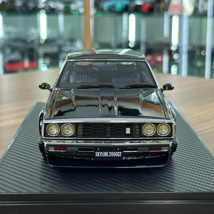 Ignition Model Nissan Skyline 2000 GT-ES C210 1/18 Resin Model Car Black - collectible scale model car