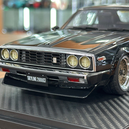 Ignition Model Nissan Skyline 2000 GT-ES C210 1/18 Resin Model Car Black - collector edition scale model