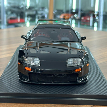 Ignition Model 1:18 Toyota Supra A80 TRD 3000GT Resin Black - studio product photo of the scale model