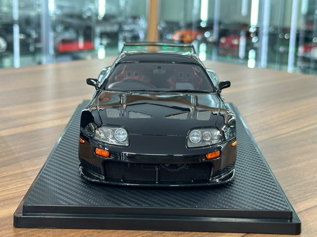 Ignition Model 1:18 Toyota Supra A80 TRD 3000GT Resin Black - studio product photo of the scale model