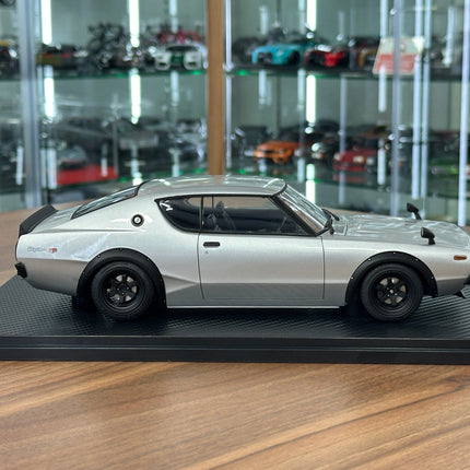 Ignition Model 1:18 Nissan Skyline 2000 GT-R KPGC110 Silver Custom Diecast Model - collectible scale model car