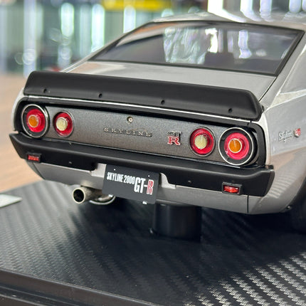 Ignition Model 1:18 Nissan Skyline 2000 GT-R KPGC110 Silver Custom Diecast Model - detailed die-cast style model