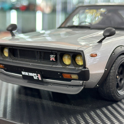 Ignition Model 1:18 Nissan Skyline 2000 GT-R KPGC110 Silver Custom Diecast Model - collector edition scale model
