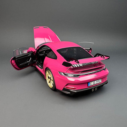 Norev Porsche 911 GT3 Rose Red 1:18 Diecast Model Car - premium collector scale model