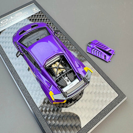 LCD Model Lamborghini Huracan STO Purple 1:64 Diecast Model Car - collector edition scale model