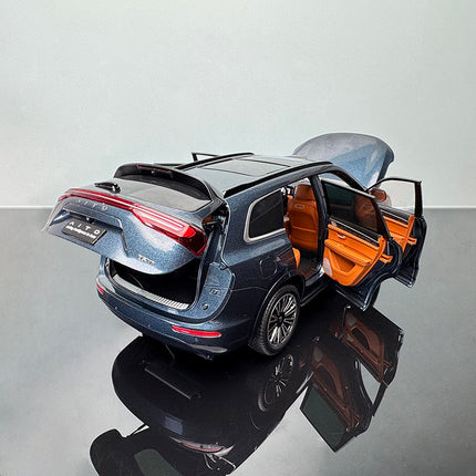 YX Car Model AITO M7 Blue Interactive 1:18 Diecast Model Car - scale model for display