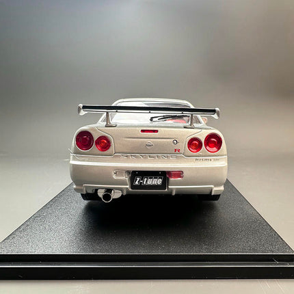 Solido Nissan GT-R R34 Z-Tune Silver 1:18 Diecast Model Car - premium collector scale model