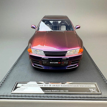 Motorhelix Nissan GT-R R32 Custom Purple 1:18 Diecast Model Car - premium collector scale model