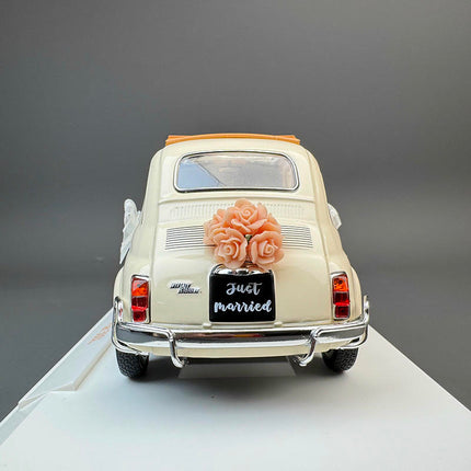 Norev Fiat 500L 1968 Ivory White 1:18 Diecast Model Car - scale model for display