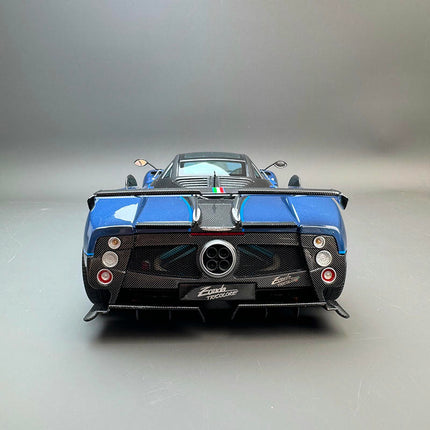 Almost Real Pagani Zonda Tricolore 2010 Blue Carbon Fiber 1:18 Diecast Model Car - premium collector scale model
