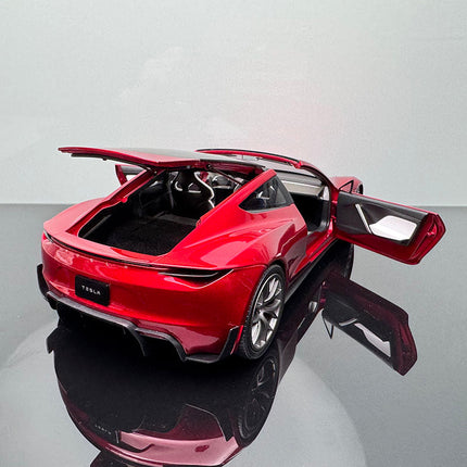 YX Car Model Tesla Roadster Red 1:18 Diecast Model Car - premium collector scale model