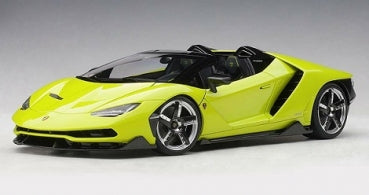 1:18 scale lime green Lamborghini diecast model car with detailed exterior features