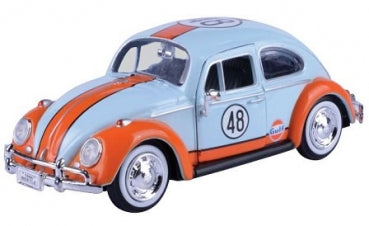 1:24 scale diecast model car in blue and orange racing livery with number 48 decals