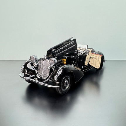 Sun Star 1939 Horch 855 Special Roadster Black 1:18 Diecast Model Car - premium collector scale model