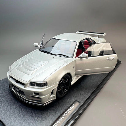 Solido Nissan GT-R R34 Z-Tune Silver 1:18 Diecast Model Car - scale model for display