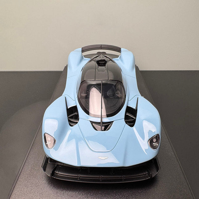 GT Spirit Aston Martin Valkyrie GT915 Silver 1:18 Resin Model Car - studio product photo of the scale model