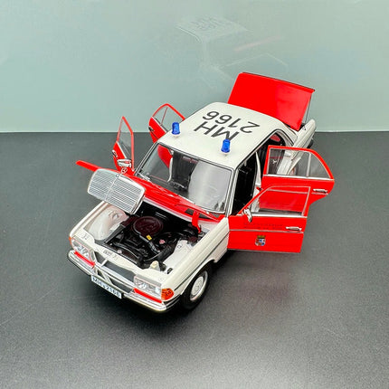 Norev Mercedes-Benz 200 W123 Emergency Ambulance 1984 1:18 Diecast Model Car - scale model for display