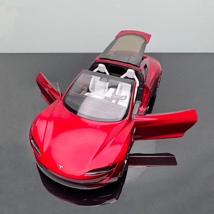 YX Car Model Tesla Roadster Red 1:18 Diecast Model Car - scale model for display