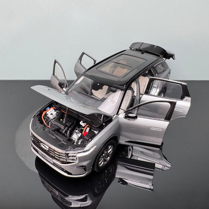 YX Car Model Changan Ford Edge L 2023 Gray 1:18 Diecast Model Car - premium collector scale model