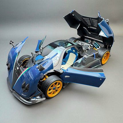 Almost Real Pagani Zonda Tricolore 2010 Blue Carbon Fiber 1:18 Diecast Model Car - detailed die-cast style model