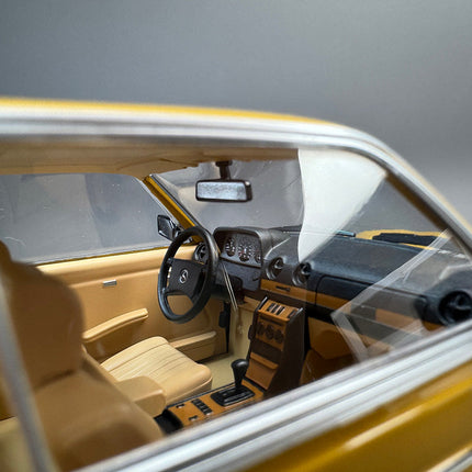 Norev Mercedes-Benz 280CE Sahara Yellow 1:18 Diecast Model Car - detailed die-cast style model