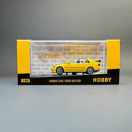 HOBBY Honda EG9 Yellow 1:64 Diecast Model Car - detailed die-cast style model