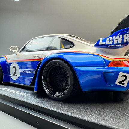 GT Spirit Porsche 911 (993) RWB x Liberty Walk White 1:18 Diecast Model Car - detailed die-cast style model