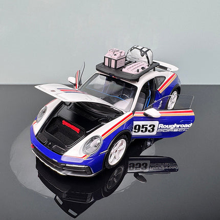 Minichamps Porsche 911 Dakar Blue and White 1:18 Diecast Model Car - detailed die-cast style model