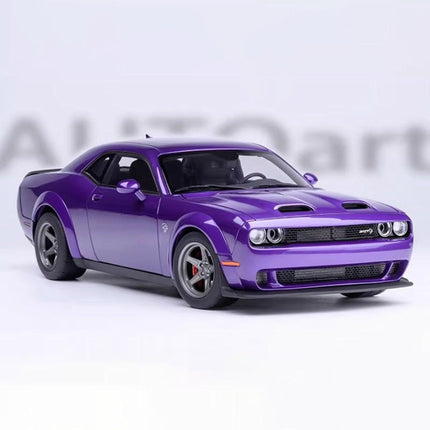 AutoArt Dodge Challenger SRT 2023 Purple 1:18 Diecast Model Car - fine detailed model replica