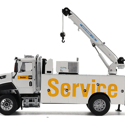 CAT Caterpillar CT660 Auto-Crane Titan 85 Truck with Miller EnPak White "Transport Series" 1/50 Diecast Model by Diecast Masters